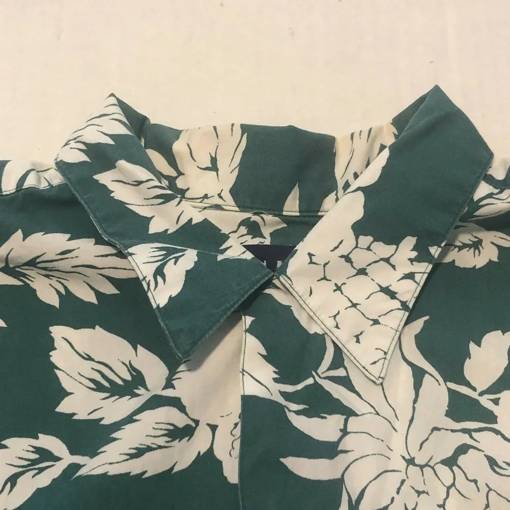 Vintage 90s GAP Made In Hong Kong Cotton Hawaiian Pineapple Floral Shirt Medium - Picture 8 of 12